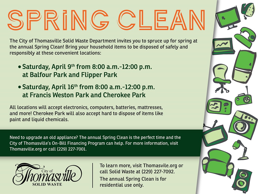 Photo for CITY OF THOMASVILLE SCHEDULES TWO SPRING CLEAN EVENTS FOR COMMUNITY