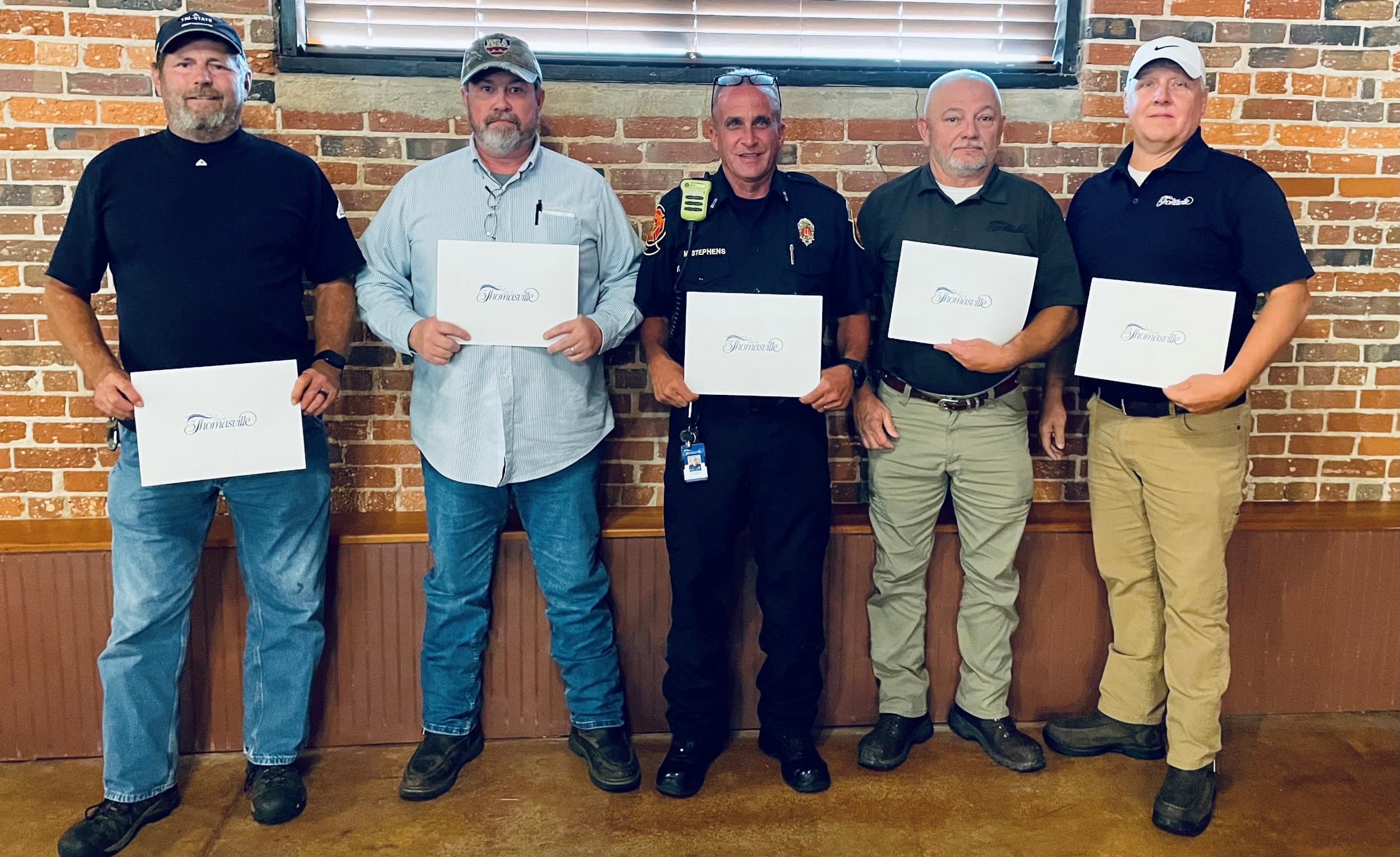 Photo for CITY OF THOMASVILLE HONORS EMPLOYEES WITH MILESTONE AWARDS