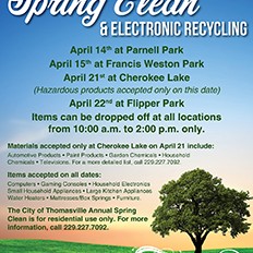 CITY OF THOMASVILLE UTILITIES OFFERS SPRING CLEAN 2018 Photo for CITY OF THOMASVILLE UTILITIES OFFERS SPRING CLEAN 2018